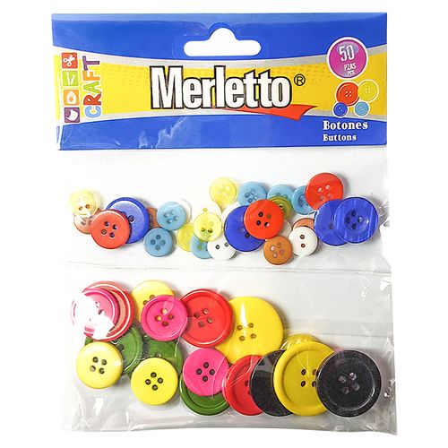 Botones Merletto Surtido Colores  - 50 Unidades
