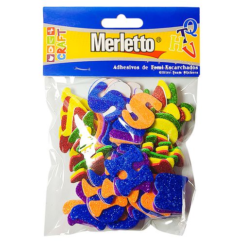 Foamy Adhesivo Merletto Escarchado Letras
