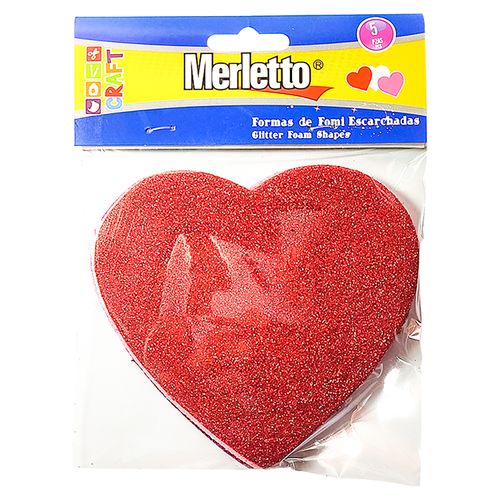 Figura Foamy Merletto Escarcha Corazón 2Mm - 5 Unidades