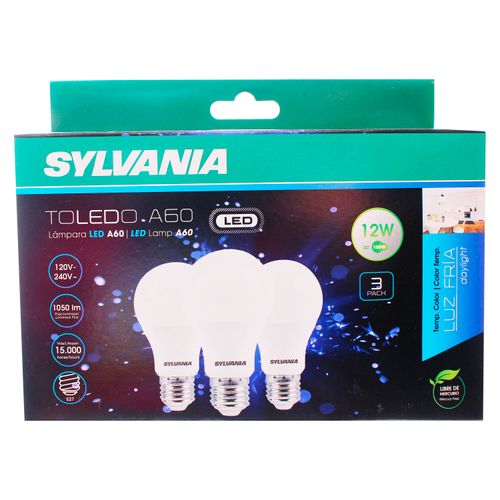 3 Pack Bombillo Led Sylvania Luz Blanca - 12W