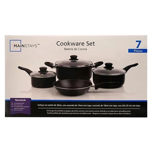 Bateria Mainstays De Cocina De Aluminio Fundido