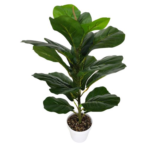 Hoja Mainstays De Roble Artificial Con Maceta Blanca