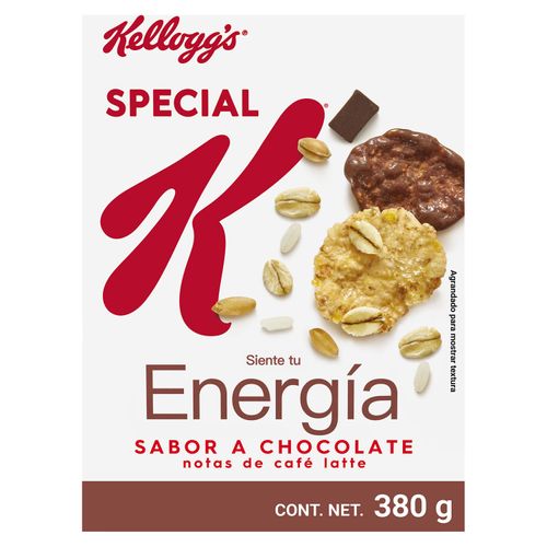 Cereal Kellogg's® Special K® Energría Sabor a Chocolate y Notas de Café Latte - Cereal de Trigo, Maíz, Arroz y Avena - 1 Caja - 380 g