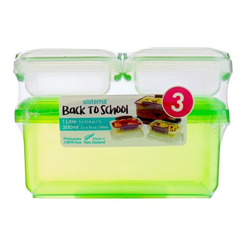 Set 3 Hermeticos Plasticos 1000 Ml Y 200
