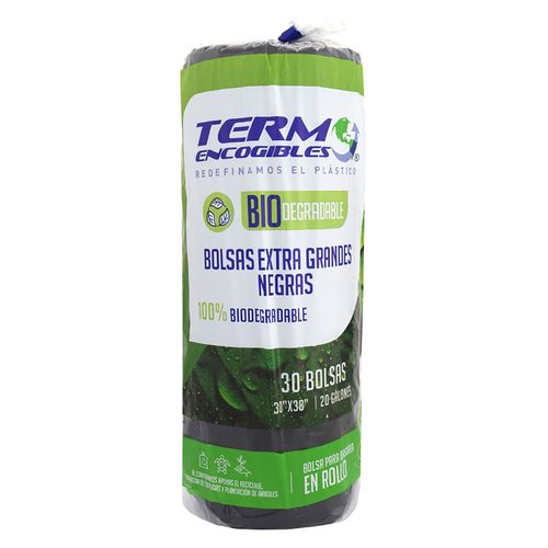 Bolsa Basura Termo Bio - Rollo Extra Grande (30X38) Negra- 30U