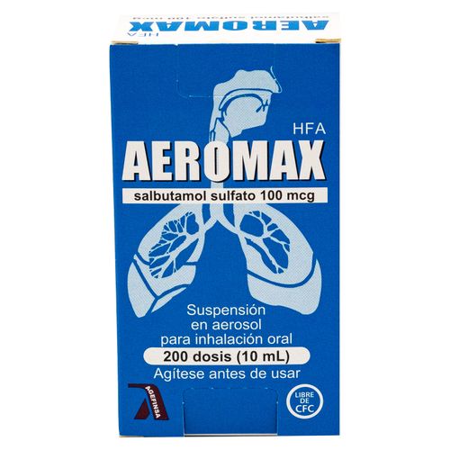 Inhalador oral  Aeromax Salbutamol 100Mcg  200 Dosis