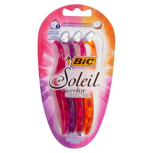Rasuradora Bic Soleil Color coleccion - 4unidades