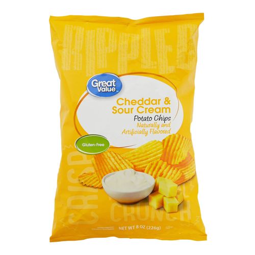 Papas Great Value Sabor Cheddar Y Natilla - 226gr
