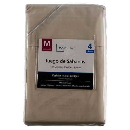 Set Sabanas Beige Matrimonial Mainstays  - Unidad