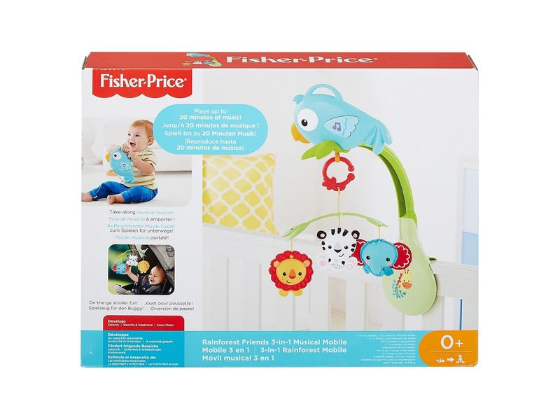 Fisher-Price Tappeto Musicale 3-in-1 Amici Della Foresta, Con Volpe Musicale E 5 Giocattoli Rimovibili, Morbido E Portatile, Regalo Per Neonati