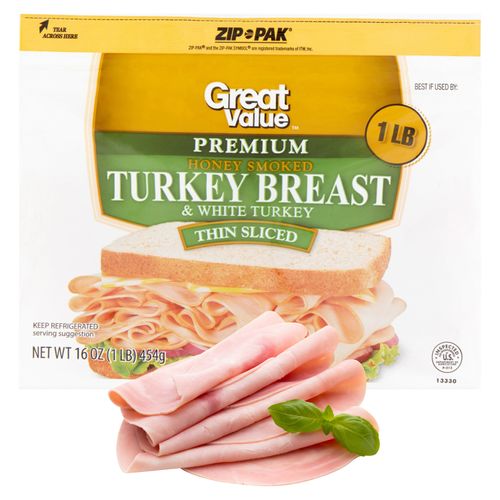 Jamon Great Value Premium Pavo Ahumado - lb