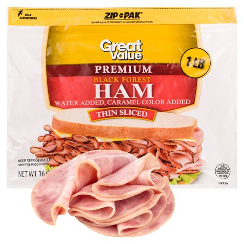 Jamón Great Value Premium Selva Negra - 1lb