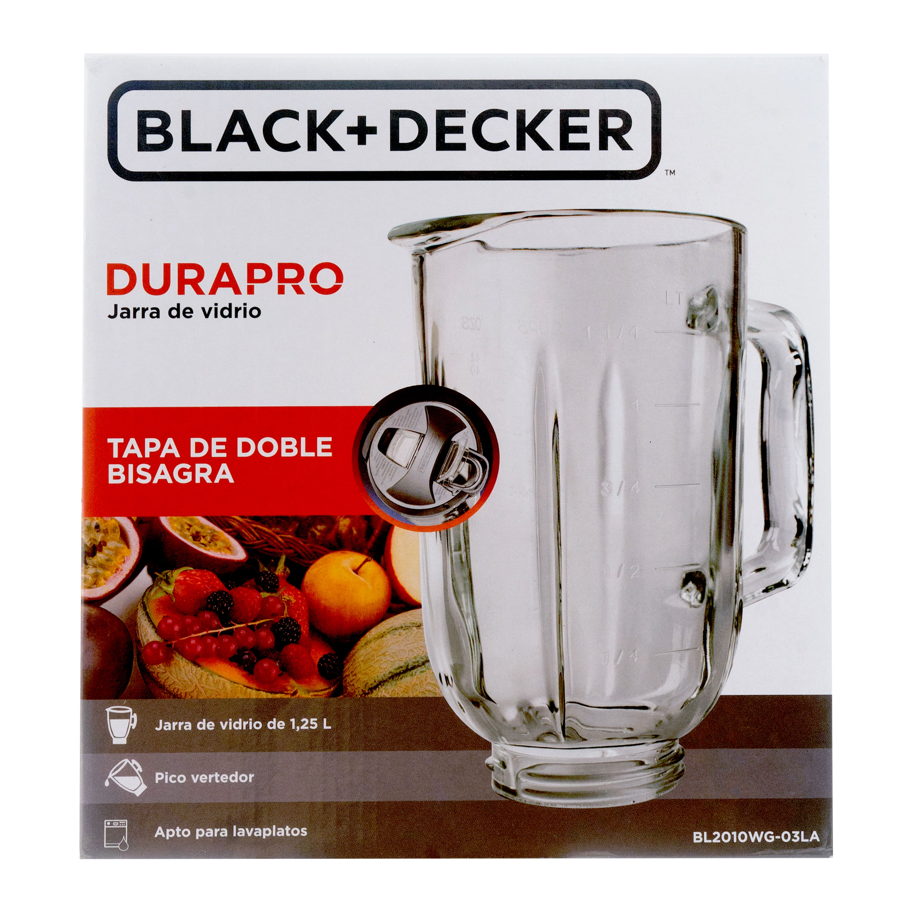 Licuadora Black Decker 4cuchillas Vaso Vidrio Jarra Personal