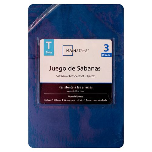 Mainstays Set Sabanas Azul Individual
