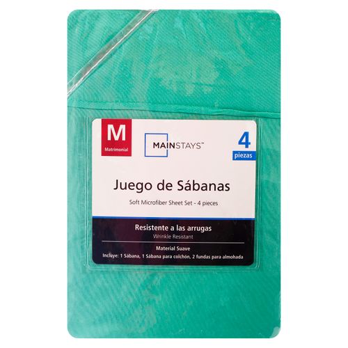 Mainstays Set Sabanas Aqua Matrimonial