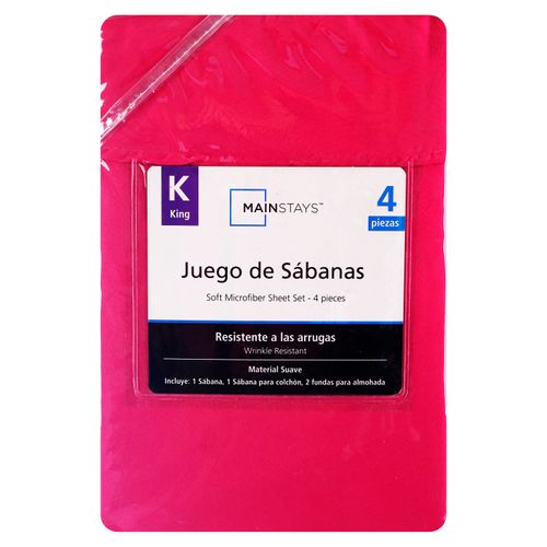 Mainstays Set Sabanas Rosado King