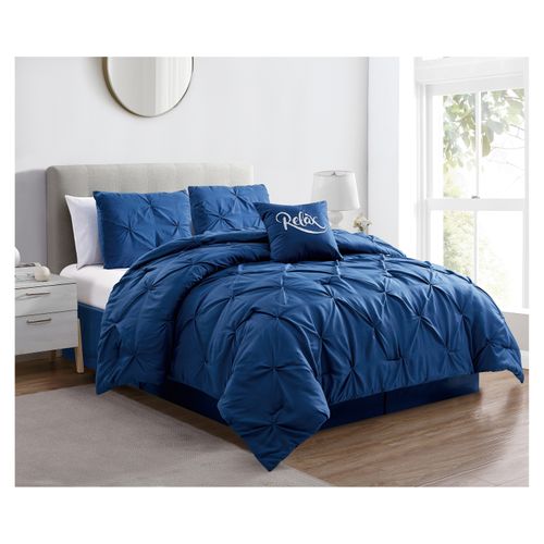 Set Edredon Mainstays Pt Azul 5 Pzs King