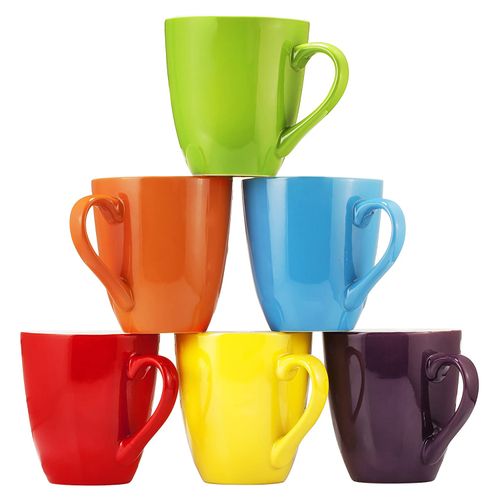 Set Home Trends De 6 Tazas Colores Solidos Con Soporte De Metal