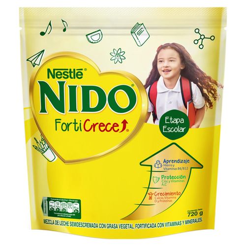 NIDO FORTICRECE Mezcla de Leche Semidescremada Bolsa 720g