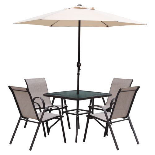 Set De Jardin Mainstays  6 Piezs 4 Pesonas Beige