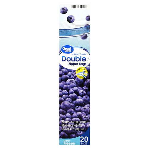 Bolsas Para Congelar Alimento Marca Great Value - 20 Unidades