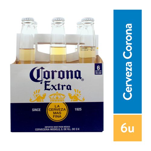 6 Pack Cerveza Corona Botella - 355ml