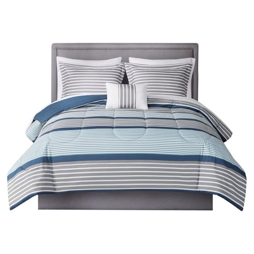 Edredon Mainstays   8 piezas    azul  Size Queen Modelo: WMCE10-295