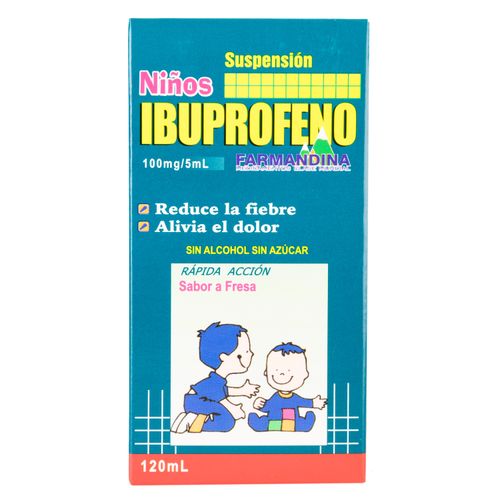 Ibuprofeno Farmandina Para Niño 100Mg/5Ml Suspensión Frasco De 120Ml