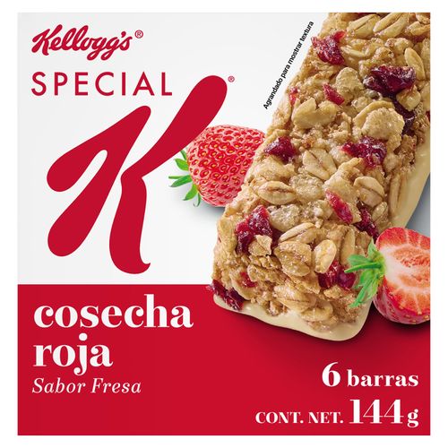 Barras Kellogrgr's® Special K® Cosecha Roja Sabor Fresa - 1 Caja de 144gr con 6 Barras