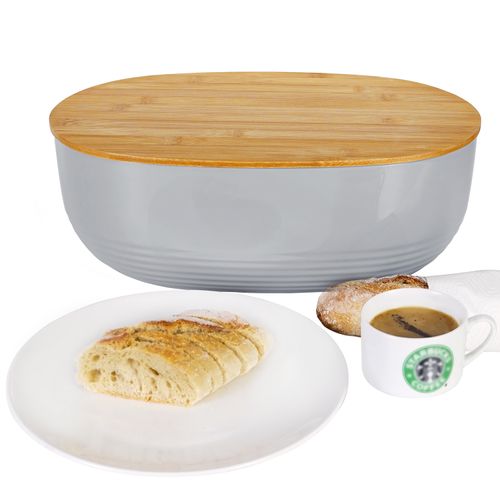 Contenedor Para Pan Mainstays Con Tapa De Bambú
