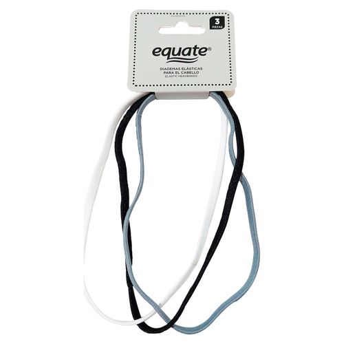 Diadema Para Cabello Marca Equate Elastica - 3 Piezas