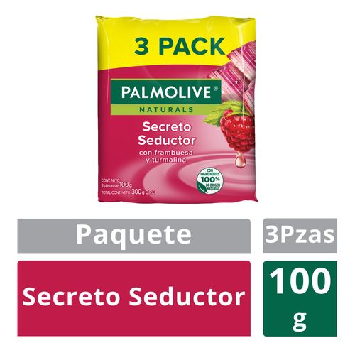 Jabón Palmolive Naturals Secreto Seductor Frambuesas y Turmalina 100 g 3 Pack