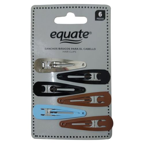 Clips Para Cabello Marca Equate - 6 Piezas