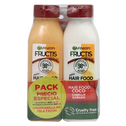 Fructis Pack Coco Shampoo, Acondicionador, Ampolla 300ml