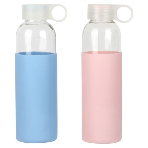 Botella De Vidrio Con Protector Silicon