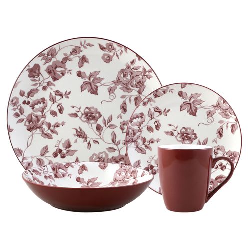 Vajilla Mainstays 16 Piezas De Porcelana Decorada