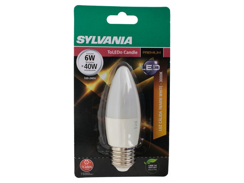 Comprar Led Sylvania Vela 6W Luz Cálida | Walmart Guatemala