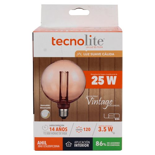 Lampara Globo Vintage 3.5W Luz Ambar