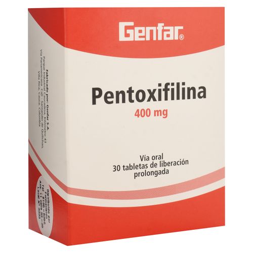 Pentoxifilina 400 Mg 30 Tab Rec