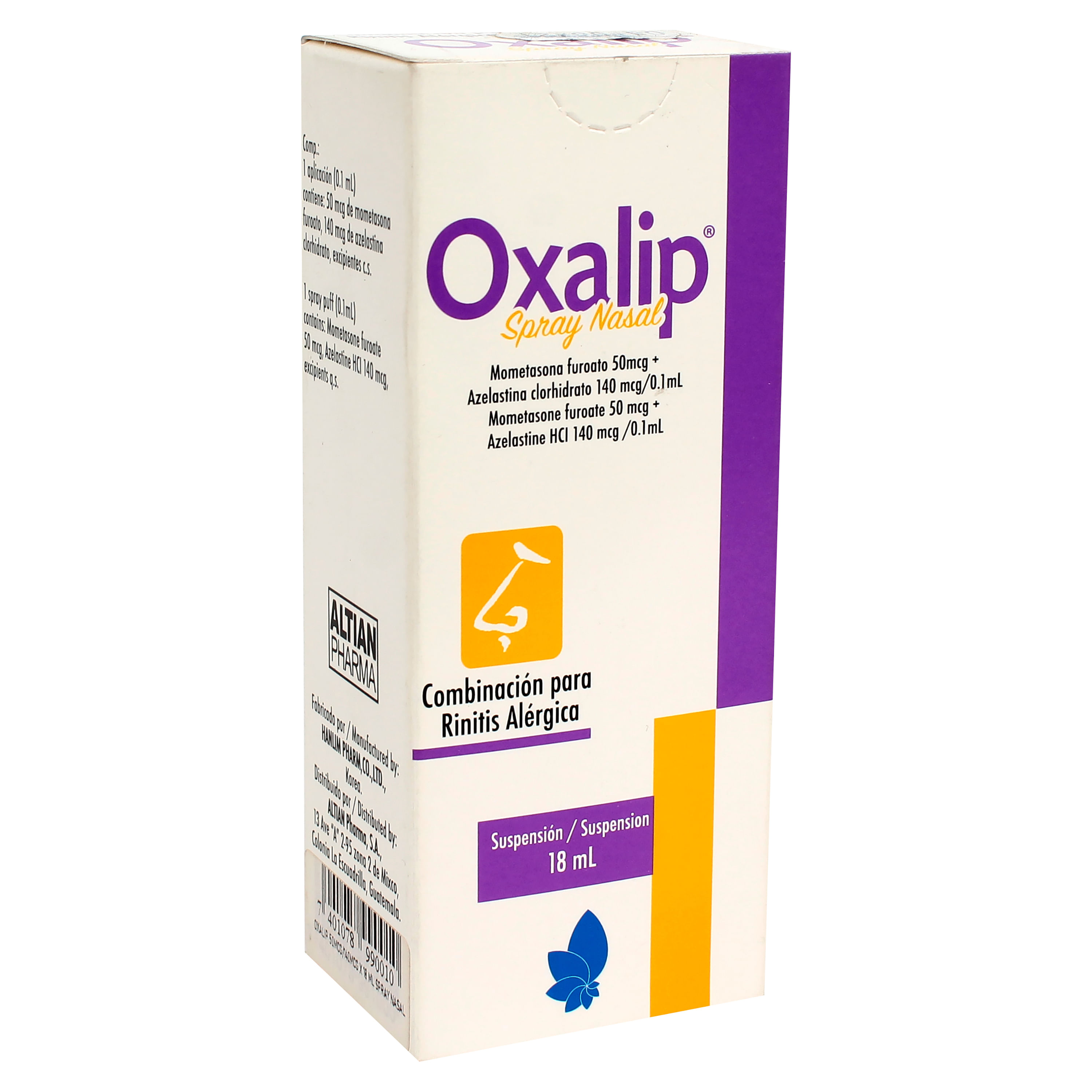 Comprar Oxalip Spray Nasal 50Mcg/140Mcg X 18Ml Una Caja