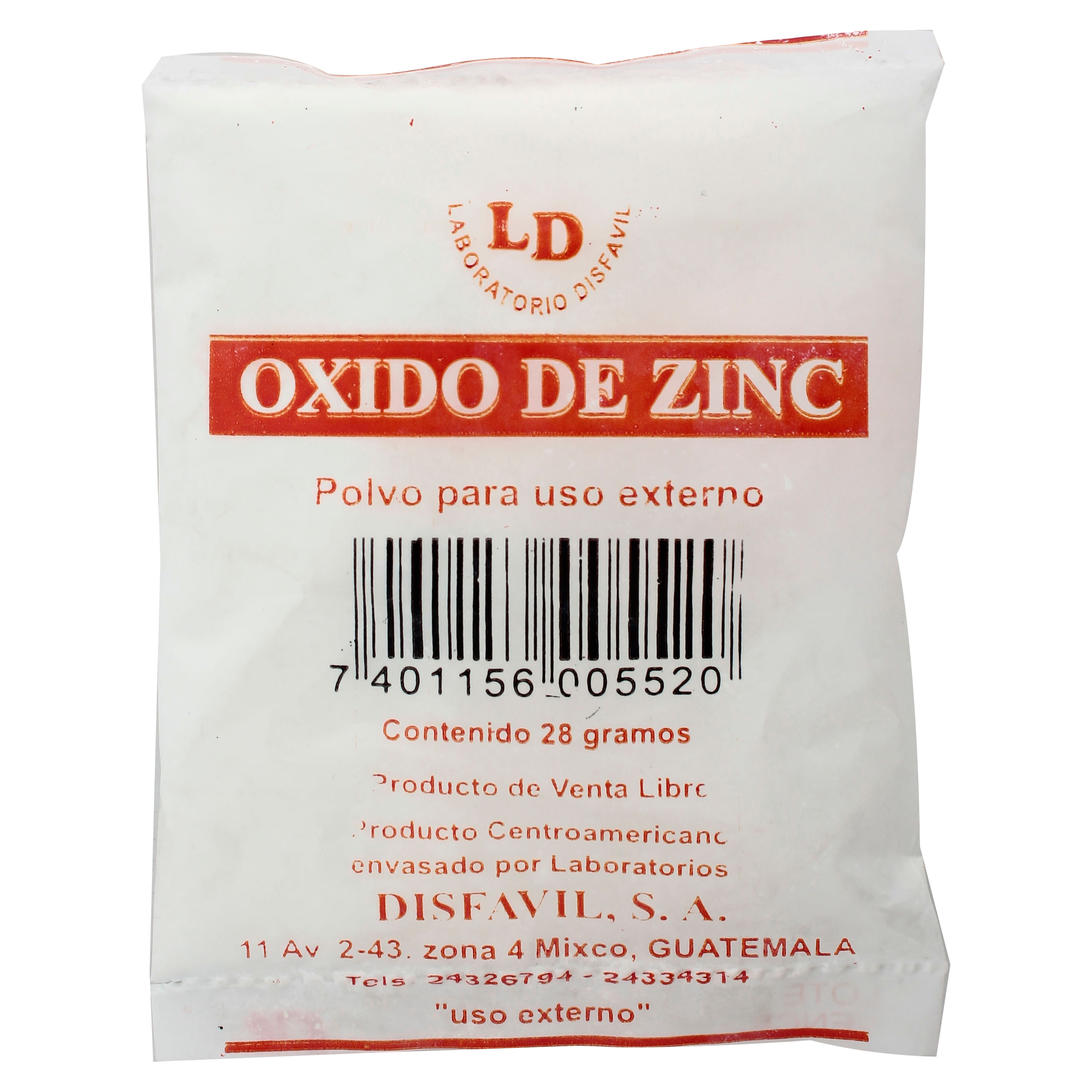 OXIDO DE ZINC - Polvo uso topico x 50 g