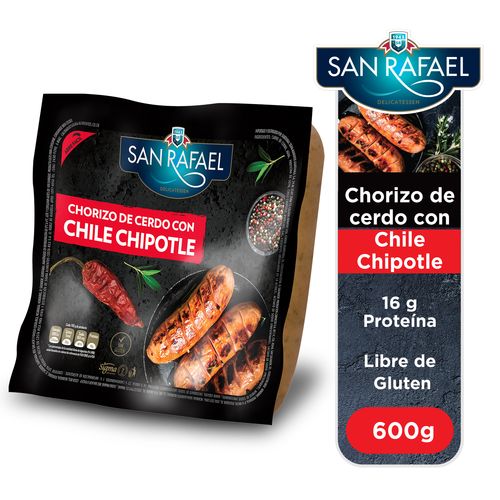 Chorizo San Rafael de Cerdo con Chile Chipotle - 600 Gramos