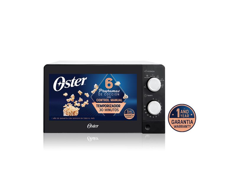 Horno-Microondas-Oster-0-7-Pies-Cubicos-20-Litros-Mecanico-Perilla-Frente-Negro-Cuerpo-Blanco-1-45565