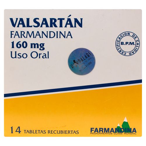 2Pk Valsartan Farmandina 160 Mg 14 Tabletas