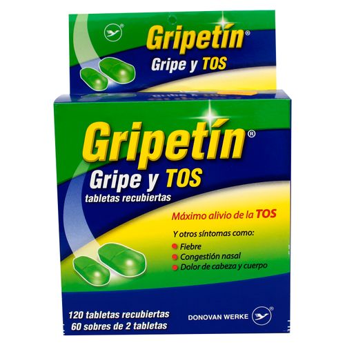 S Gripetin Gripe Y Tos 60 Sobres X 2Tabs - Precio Indicado Por Sobre -