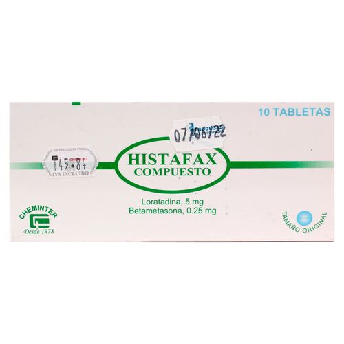 Histafax Compuesto 10 Tabletas