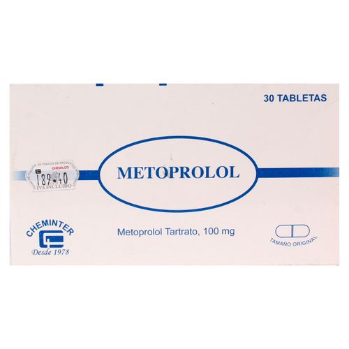 Metoprolol Chemilco 100Mg 30 Tabletas