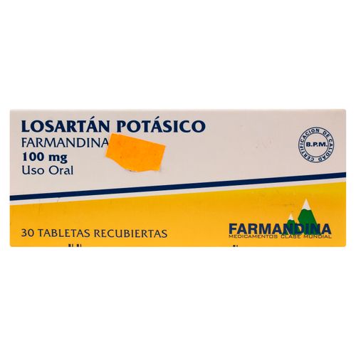 Losartan 100Mg Tab Rec Cjax30  Gua Una Caja