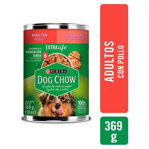 Alimento seco húmedo enlatado Purina dog chow para perro adulto festival de pollo - 375 g