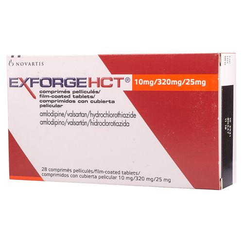 Exforge Hct Novartis 10 Mg/320 Mg/25 Mg X 28 Comprimidos